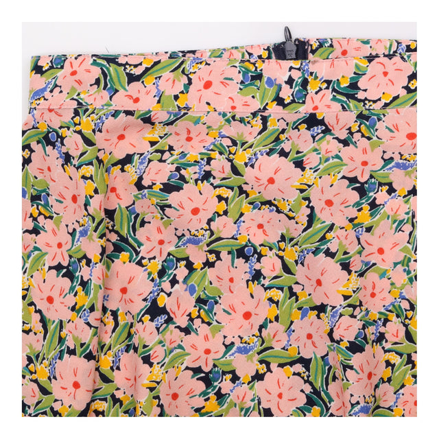 Mini Skirt A Line Floral Print Pink Multicolour