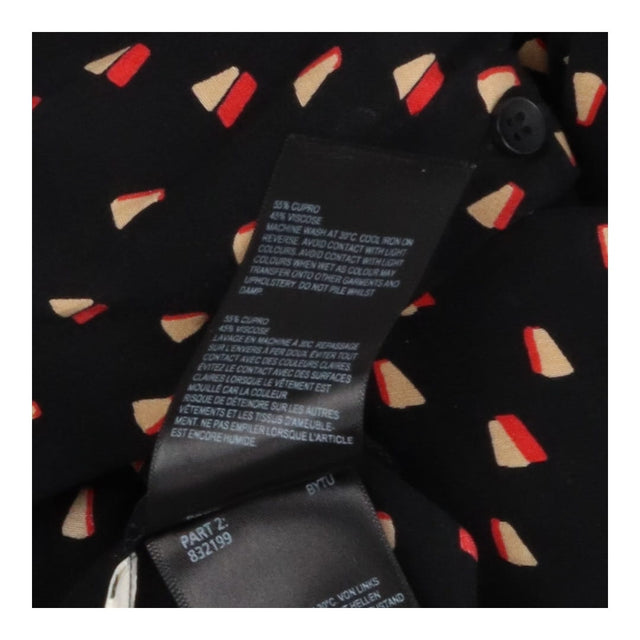 Black triangle geo print sheer shirt dress