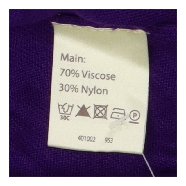Fine Knit V‑Neck Jumper in Purple