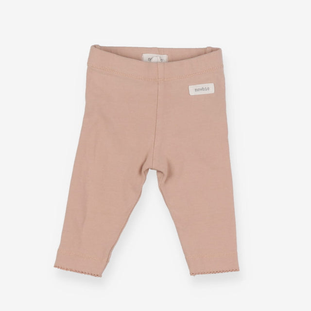Dusky pink leggings with ruffle bottom