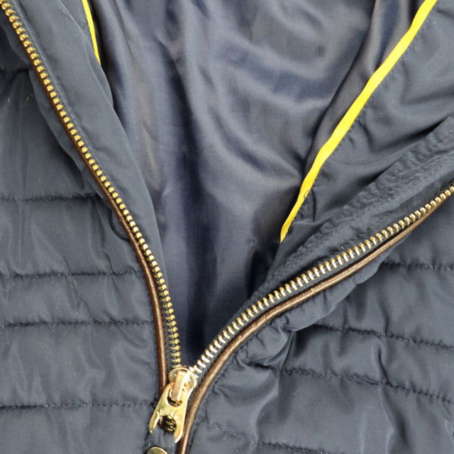 Coat padded navy with fur lined hood