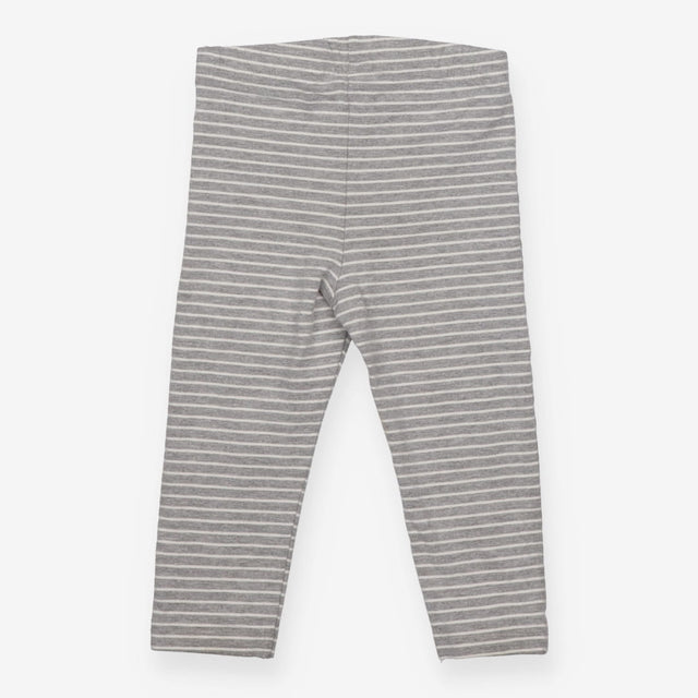 Leggings Grey Stripe with Flower Buttons