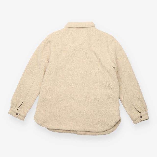 Cream Lucia Recycled Sherpa Fleece Shirt Jacket