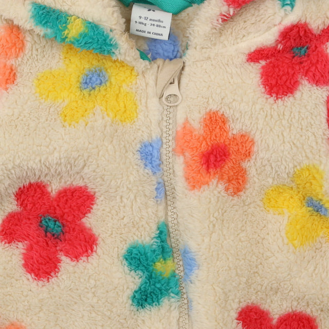 Fleece Pramsuit Light Brown with Multi Coloured Fl