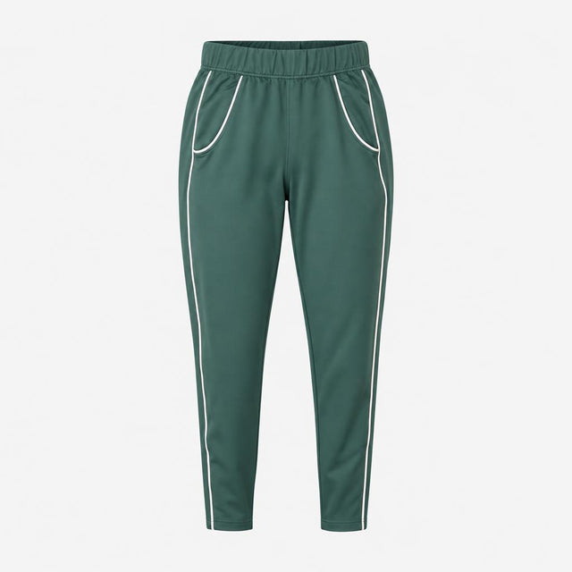 Joggers Green Contrast Piping Tapered Leg Elastica