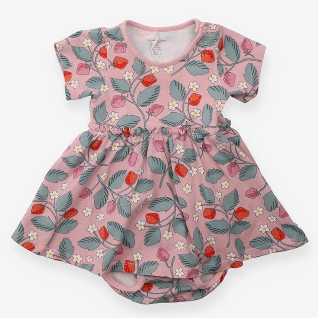 Dress jersey pink strawberries