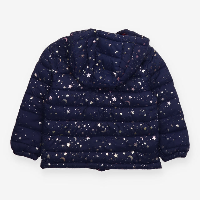 Puffer Coat Navy Hearts, Moons and Stars