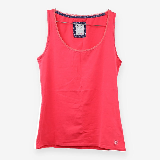 Hot Pink Lace Collar Vest Top Sleeveless Cami Tank