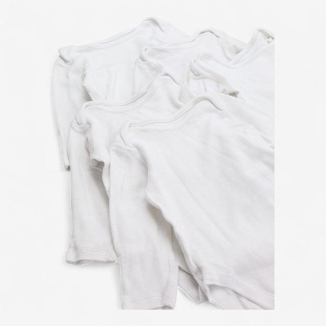 Long Sleeve White Bodysuits 5 pack