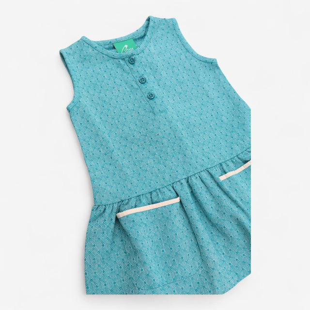 Dress Sleeveless Blue with Pockets