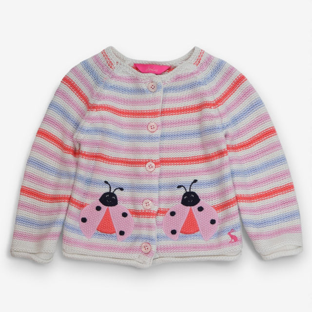 Cardigan Knit Striped Happy Ladybirds