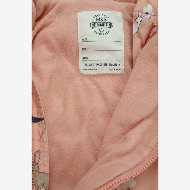Pramsuit pink frolicking animals