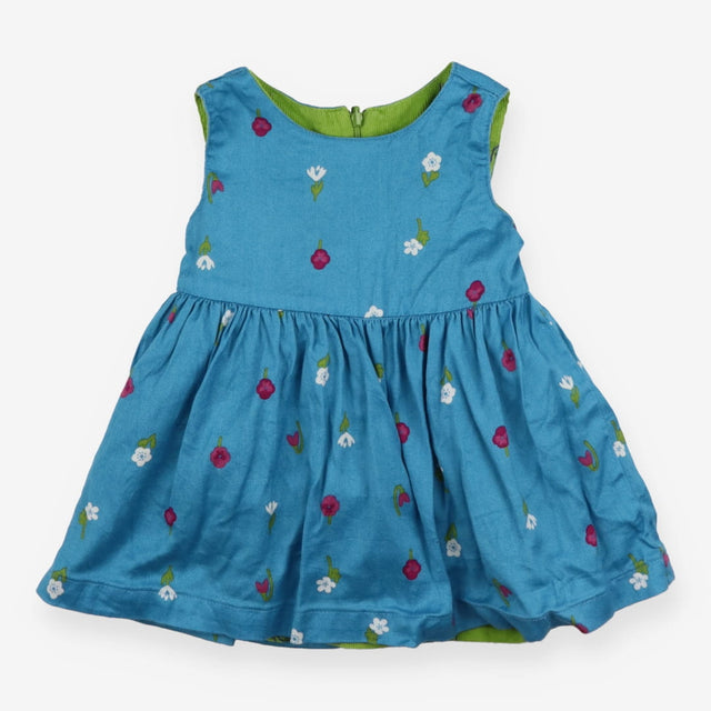 Reversible dress green and blue
