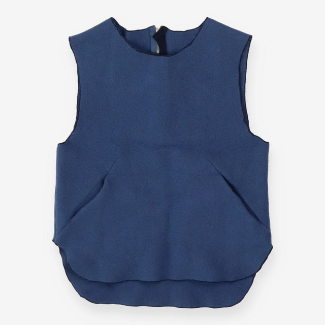 Cashmere Wool Blue Structured Vest – Women’s Winte