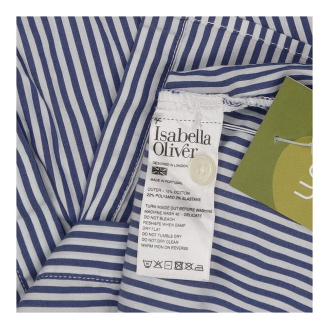 Blue Stripe Tie Waist Maternity Shirt