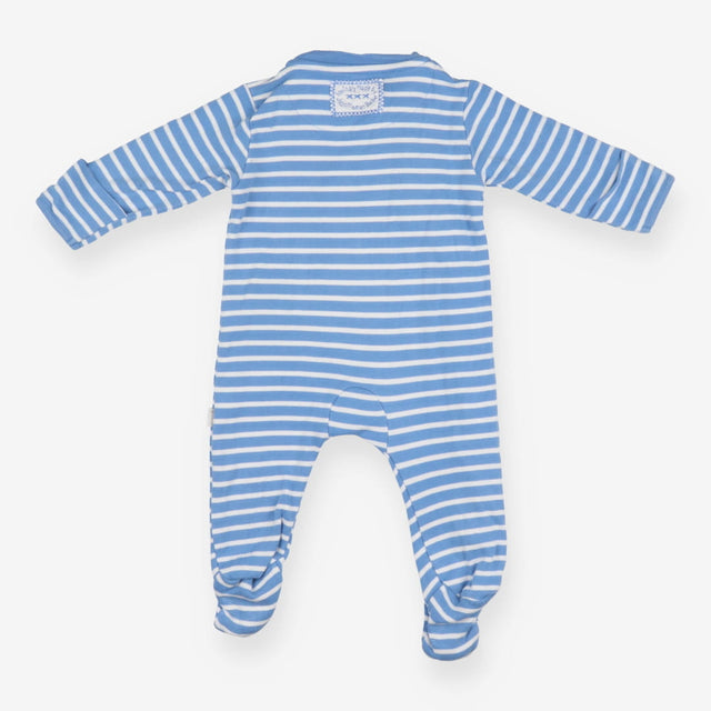Blue and White Stripe Lion Sleepsuit