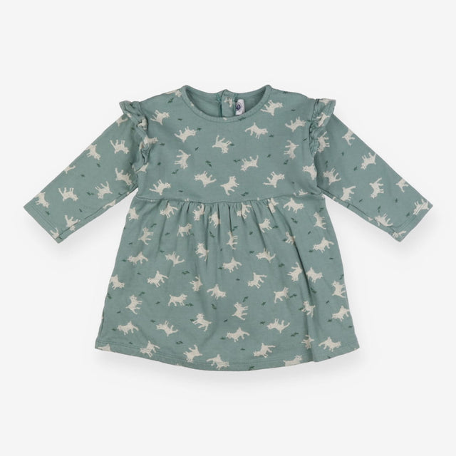 Dress LS jersey green goats