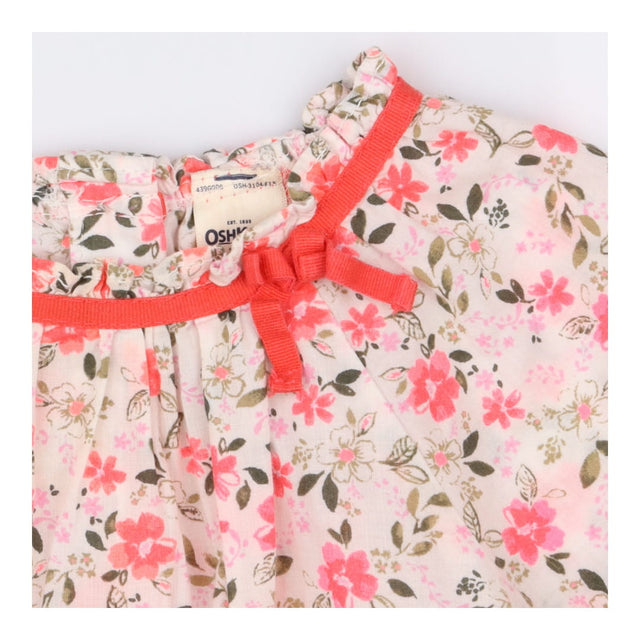 Bodysuit cotton LS floral bright pink