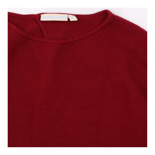 Fine Ribbed Batwing Sleeve Jumper Boat Neck Knit T