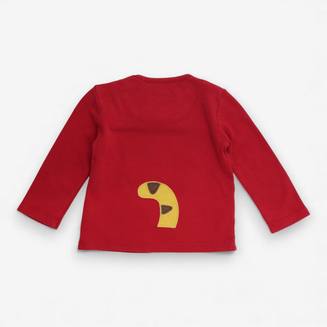 T-shirt Red Sabre Tooth Tiger Applique