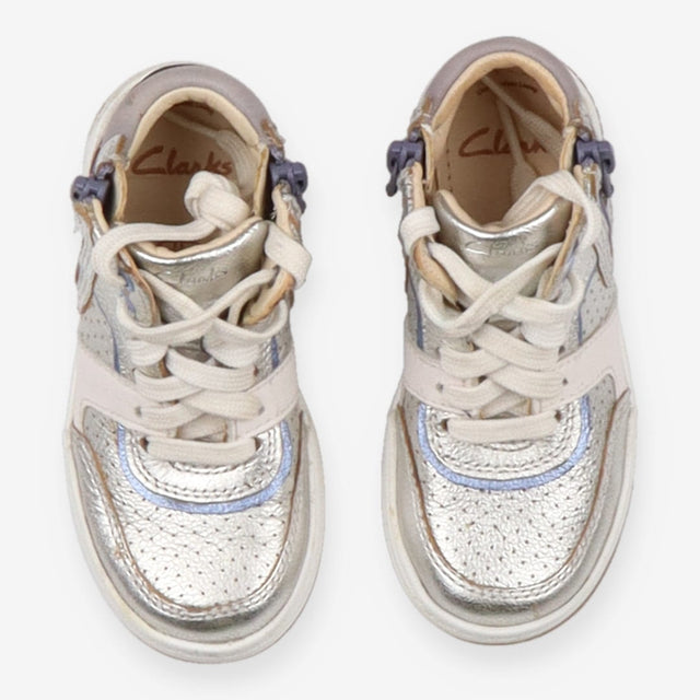 Trainer boots silver grey edging