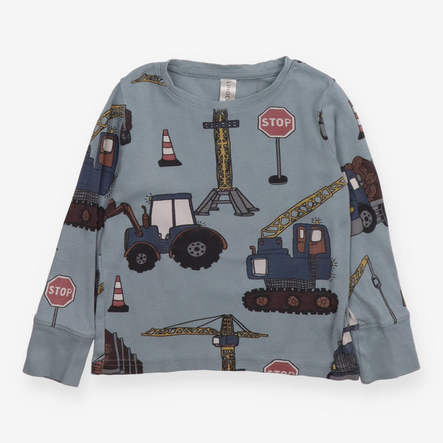 T-Shirt Long Sleeved Blue Construction