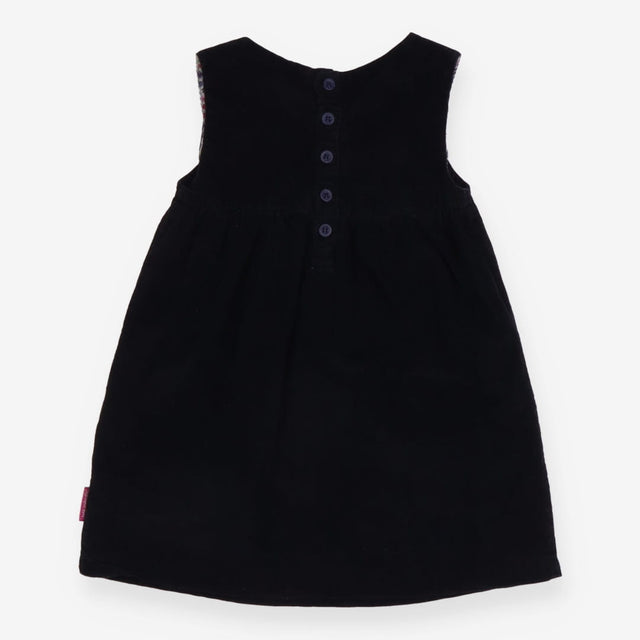 Black Cord Pinafore Floral Lined