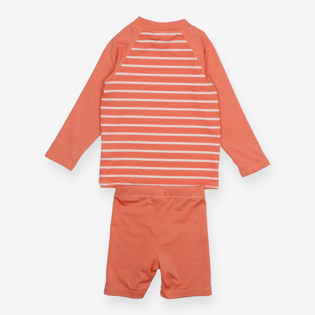Rash vest and shorts orange stripe