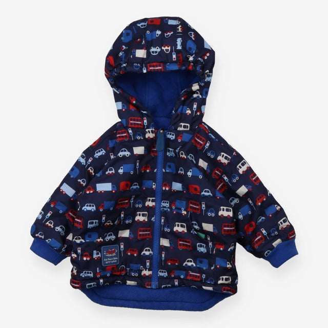 Coat navy vehicles reversible