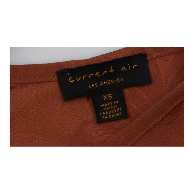 Terracotta Rust Floral Jacquard Puff Sleeve Jumpsu