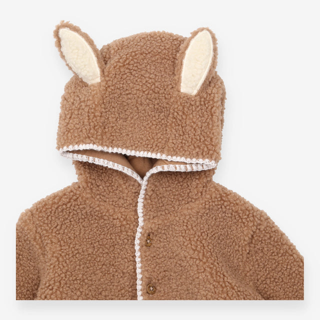 Brown fleece jacket with ears