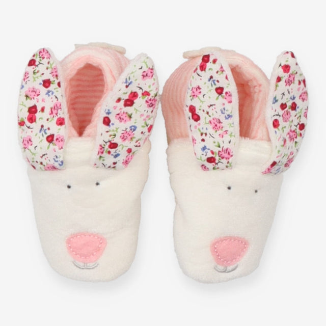 Rufus Rabbit Baby Sensory Slippers White
