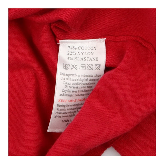 Red knit cardigan