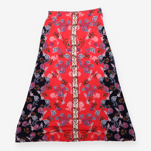 Paisley Floral Stretch Jersey Maxi Skirt Pink Mult