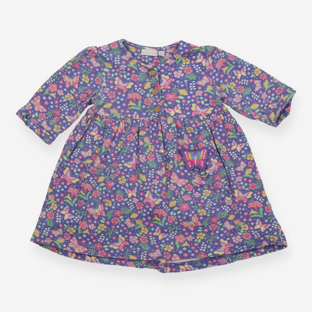 Purple Butterflies Dress with Pocket Pal