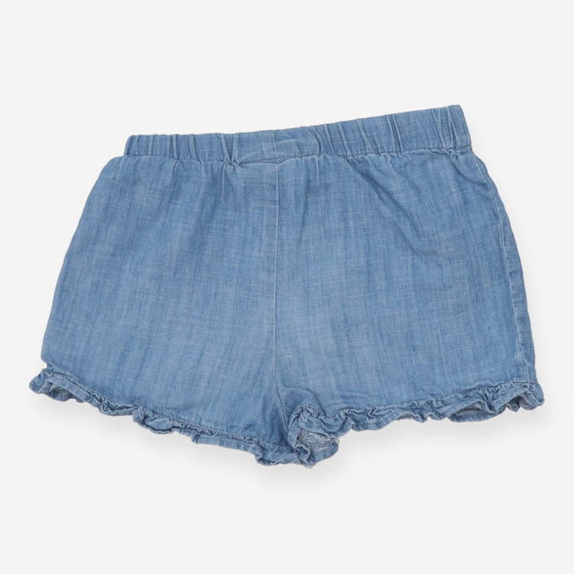 Shorts blue denim ruffle edge