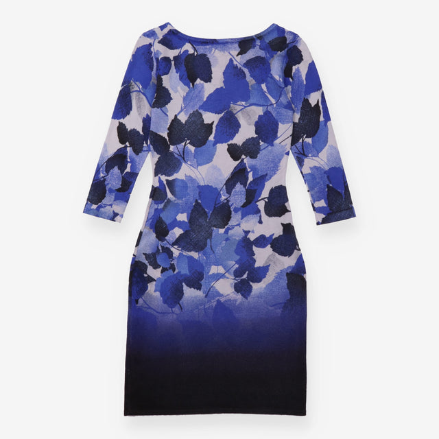 Phase Eight Blue Leaf Print Knitted Tunic Dress