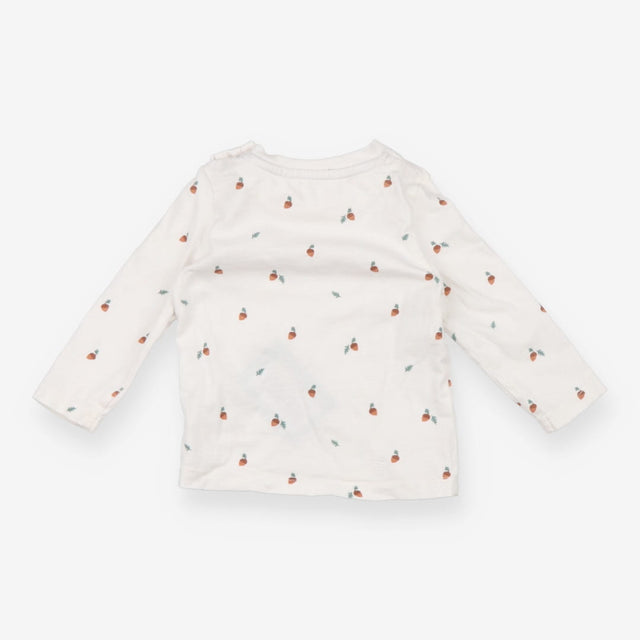 White long sleeved t-shirt acorn print