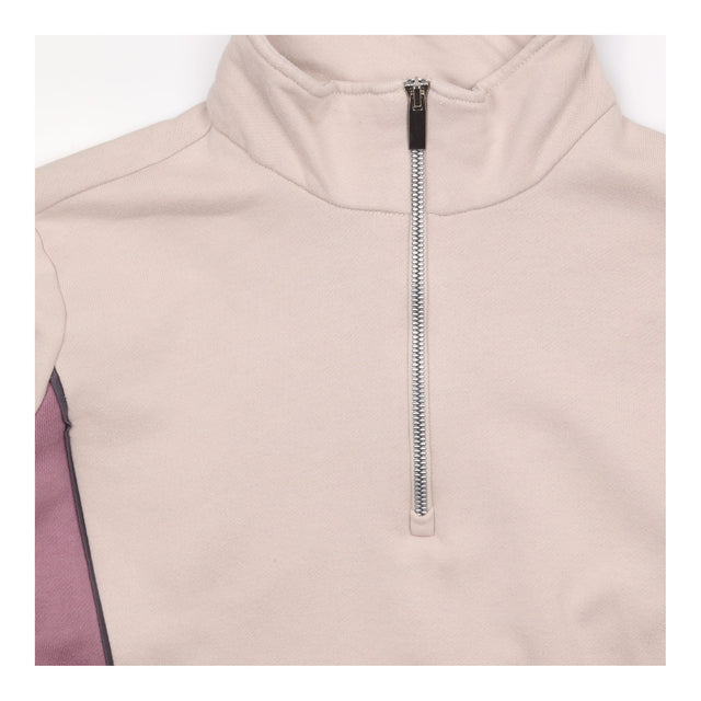 Maternity Sweatshirt Beige Mauve Colour Block Half