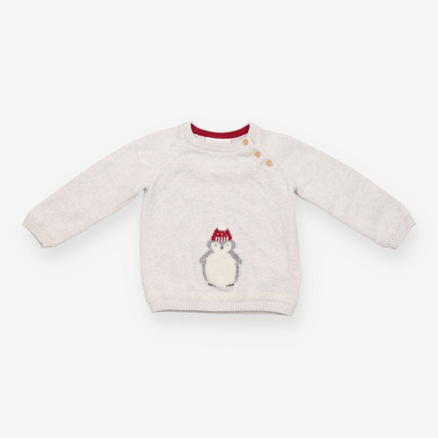 Grey Knit Sweater Chilly Penguin