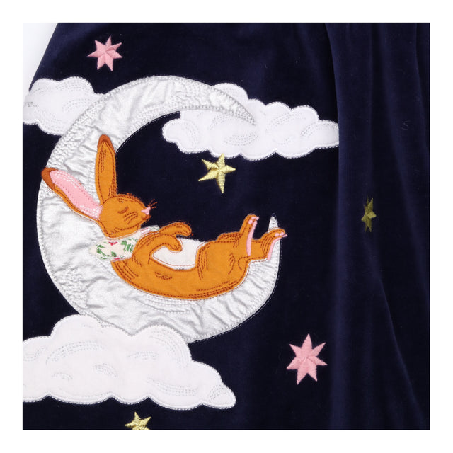 Dress Long Sleeve Velour Navy Sleeping Bunny in th