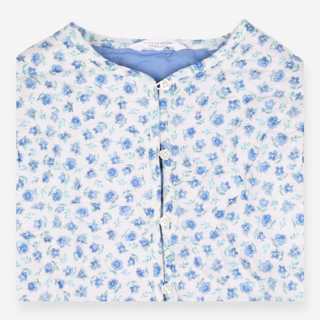 Jacket quilted blue flowers blue lined