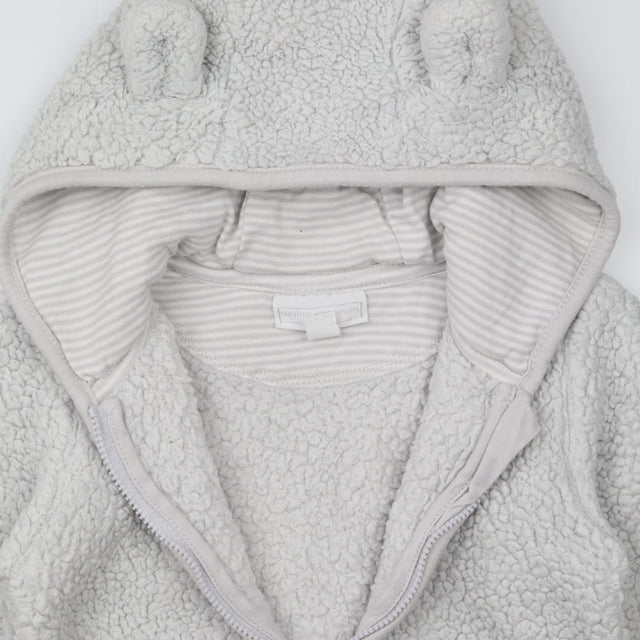 Pramsuit grey fur stripe lining