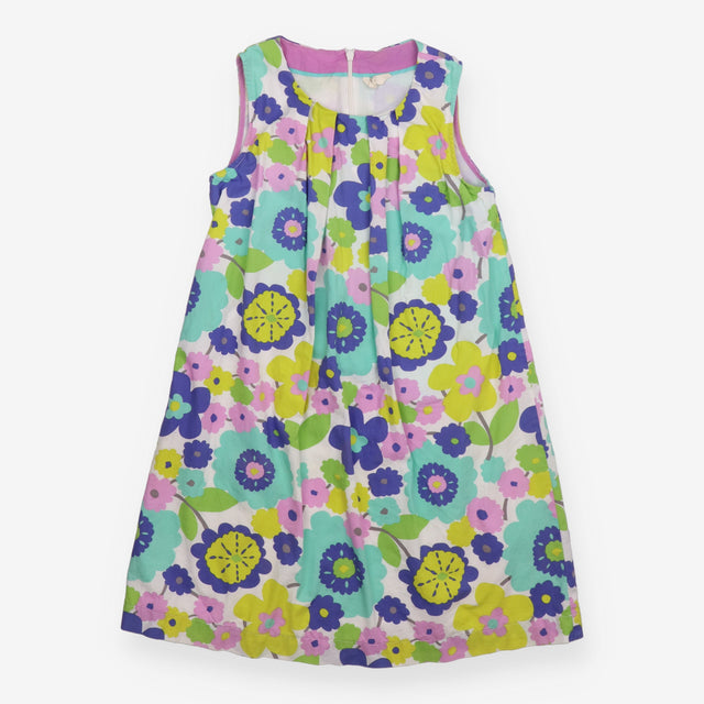 Dress Sleeveless white large flowers