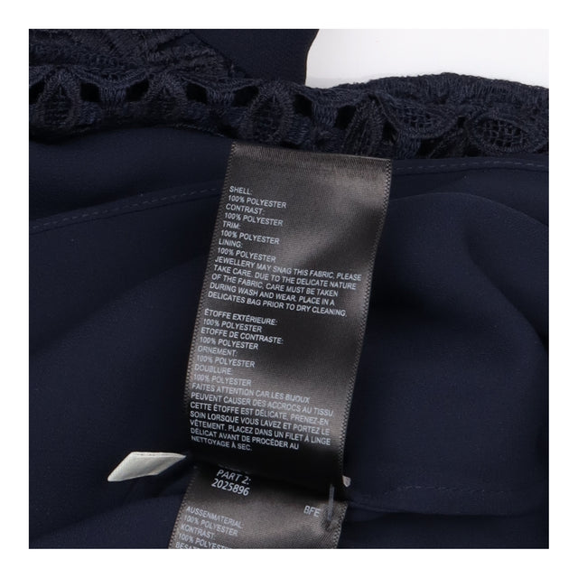 Dark Navy All Over Lace Scalloped Short Sleeve Lin
