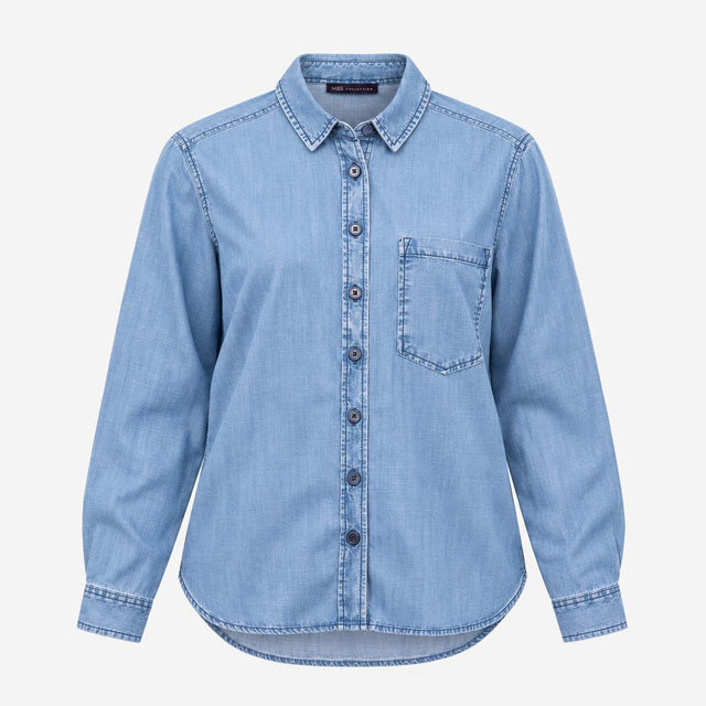 Shirt Long Sleeve Denim Light Wash Button Down