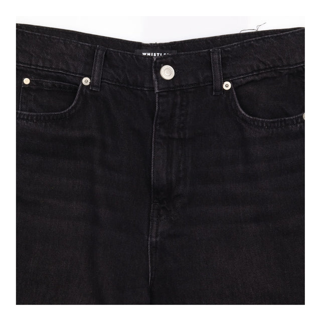 Washed Black 100% Cotton High Waist 5 Pocket Barre