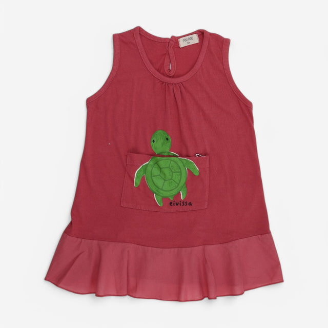 Dress SS Red Turtle & Plush