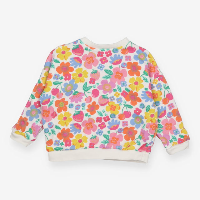 Sweater White Strawberries and Flowers