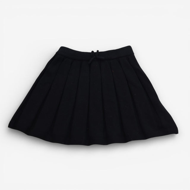 Skirt Black Knit Pleated with Bow